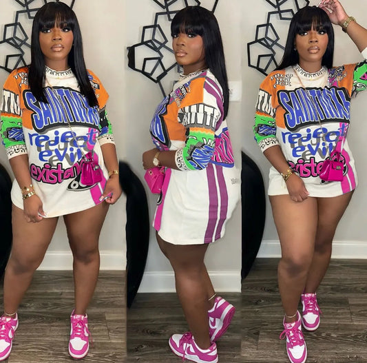 Graffiti Retro T-shirt dress😻
