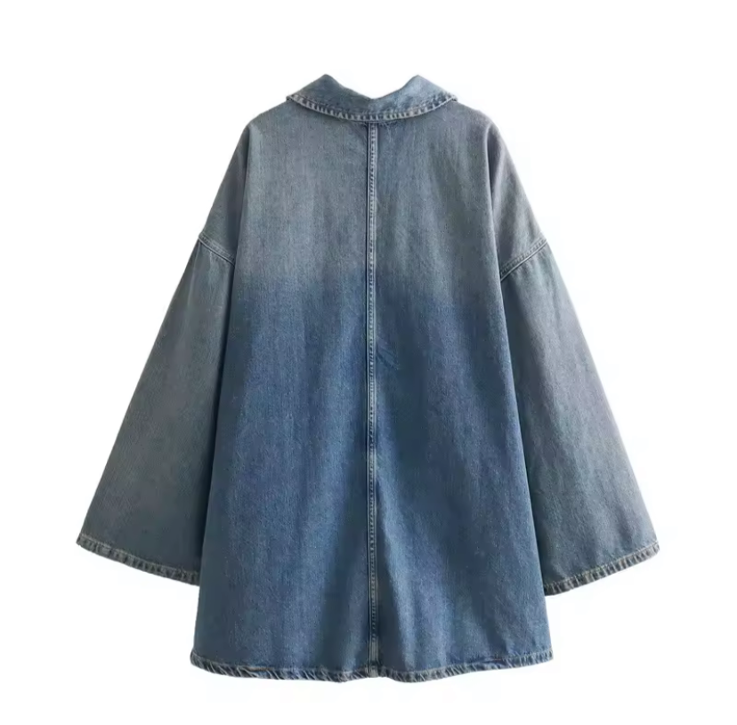 Denim mini shirt dress