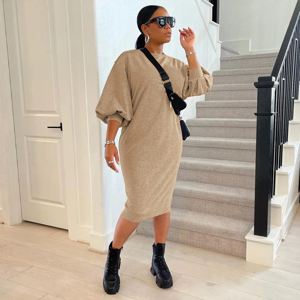 Puffer sleeves dress